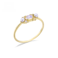 wholesale 9K gold Japanese-style light jewelry vintage European-inspired natural opal ring for women, trendy and versatile new collection-0-0