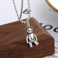 wholesale 925 Sterling Silver Korean Dongdaemun Movable Small Bear Pendant Accessory, Sweet and Fresh Versatile Elegant Women's Necklace-0-3