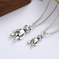 wholesale 925 Sterling Silver Korean Dongdaemun Movable Small Bear Pendant Accessory, Sweet and Fresh Versatile Elegant Women's Necklace-0-1