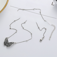 wholesale 925 Silver Butterfly Necklace for Women, Ins Minimalist Vintage Antique Elegant Pendant Design, Collarbone Chain-YL097/approx. 6.2g 925 silver