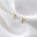 wholesale Sterling Silver Small and Elegant Line X Letter Earrings Korean Style Cross Student Minimalist Earrings G6867-0-1