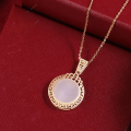 wholesale 925 silver gold-plated retro-style Chinese chic luxury pendant necklace with certificate, inlaid with Hetian jade-0-0