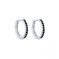 wholesale S925 Sterling Silver Geometric Circle Ear Clasp with Minimalist Stone Inlay, Trendy INS Style for Women-0-6
