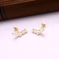 wholesale Metal Material SJ* Smiling Natural Pearl Earrings, Niche Ins Minimalist Style Stud Earrings Wholesale, Designer-inspired Jewelry Drop Shipping-0-3
