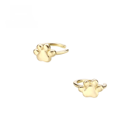 wholesale 9K genuine gold Japanese-style cute and super adorable cat paw ear cuff for women, petite and delicate mini cat claw ear clip-Cat's Paw Ear Cuff--Single>9K