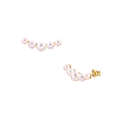 wholesale 9K Gold Japanese Light Luxury Jewelry Small Crescent Romantic Star and Moon Freshwater Pearl Earrings Women's Moon Earrings Simple and Versatile-0-1