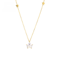 wholesale 9K Gold Japanese and Korean Minimalist Topaz Star Necklace, Petite Prince Set Understated Collarbone Chain-0-5
