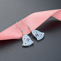 wholesale S925 Silver Alloy Rhinestone Japanese Korean Style Playful Cute Small Bell Ear Hooks, Women's Sweet Style Earring Wholesale-Fashion Ear Hooks 925 Silver