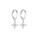 wholesale 925 Sterling Silver INS Style Geometric Earrings with Crystal Accents, Women's。-0-6