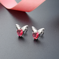 wholesale S925 Silver Butterfly Zirconium Ear Studs Korean Minimalist Simple Heart Earrings for Women Trendy Popular Accessories-0-0
