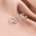 wholesale S925 Silver Fresh and Sweet Single Diamond Chain Ear Cuff, No Piercing Required, Small and Delicate Ear Clip Accessory G7040-0-0