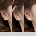 wholesale S925 Sterling Silver Sweet Single Pearl Earrings, Minimalist and Unique Design, Screw Earrings for Pierced Ears G7039-0-3
