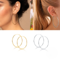 wholesale S925 Sterling Silver Hypoallergenic Plain Hoop Earrings For Women,,-0-1
