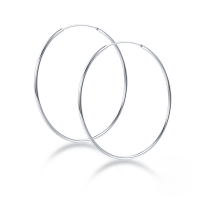 wholesale S925 Sterling Silver Hypoallergenic Plain Hoop Earrings For Women,,-Platinum
