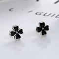 wholesale 925 Sterling Silver Four Leaf Clover Ear Studs, Trendy Minimalist Small FreshEar Jewelry for Women-0-1