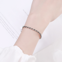 wholesale S925 Gold-Plated Geometric Ellipse Cross-Length Thick Matching Chain European and American Style Fashion Minimalist O-Link Chain Wholesale Necklace-Thick silver platinum plated 925 silver