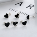 wholesale S925 Sterling Silver Resin Heart Stud Earrings for Women, Elegant, Minimalist, Dainty, Versatile Student Ear Piercing Trendy Accessory-0-0