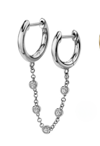 wholesale S925 Sterling Silver Single Ins-style Hanging Ear Clasp,-Platinum
