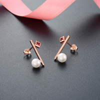 wholesale S925 Sterling Silver Inlaid Balanced Pearl Earrings, Elegant and Ethereal, Fashionable Women's Earrings, Direct from Manufacturer Wholesale-Earrings - with plastic earplugs  925 silver