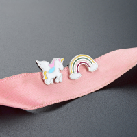 wholesale S925 silver asymmetrical cartoon rainbow earrings sweet fresh forest style earrings for women source factory wholesale-Earrings - with plastic earplugs 925 silver