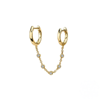wholesale S925 Sterling Silver Single Ins-style Hanging Ear Clasp,-gold