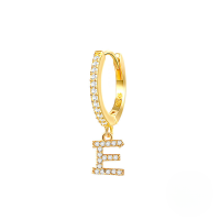 wholesale S925 Sterling Silver Single 26-letter Alphabet Ear Hoop,ins-Golden E