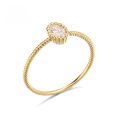 wholesale 9K Gold Japanese-Inspired Light Luxury Jewelry, Simple and Versatile Moissanite Oval Twist Ring for Women, Drop Shipping-0-0