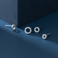 wholesale S925 Sterling Silver Korean-style Minimalist Small Round Diamond Stud Earrings for Women, Sweet and Elegant Student Jewelry G7202-0-0