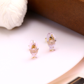 wholesale 9K Gold Japanese Light Jewelry 20 Summer New Collection Marine Life Series Small and Cute Amethyst Little Fish Earrings-0-1