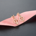 wholesale S925 silver rose gold plated diamond earrings elegant temperament super fairy fashion little chic style women's earrings one week earrings-0-0