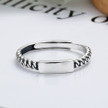 wholesale S925 sterling silver Thai silver fashion minimalist unisex couple's braided twist ring 1314 lifetime couple ring-0-1