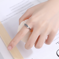 wholesale S925 Sterling Silver Japanese Korean Style Belt Buckle Chain Ring Vintage Antique Silver Distressed Craft Open Adjustable Ring Fresh and Sweet-0-2