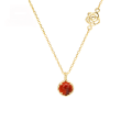 wholesale 9K gold Korean-style ins rose necklace with a girly heart, elegant pomegranate charm, versatile openwork pendant, and minimalist-0-0