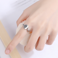 wholesale S925 Sterling Silver Chain Link Ring Korean Style Minimalist Vintage Distressed Fashion Unisex Index Finger Wholesale-0-2