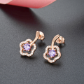 wholesale S925 Gold-Plated Korean Style Floral Creative Stud Earrings, New Fashion Women's Elegant Earrings Wholesale-0-0