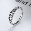 wholesale S925 Sterling Silver Vintage Cross Engraved Antique Bohemian Fashion Index Finger Ring for Women-0-0