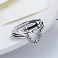 wholesale Sterling Silver Korean-style Cute Creative Little Boy Engraved Ring Minimalist Thai Silver Vintage Lettering Hip Hop Single Ring-0-1