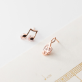 wholesale Sterling Silver S925 Earrings Women Korean Style Personality Design Asymmetric Style Musical Note Single Diamond Sweet Earrings G6298-0-3