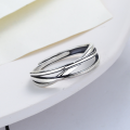 wholesale Antique sterling silver S925 English ring, vintage Thai silver intertwined creative minimalist Japanese Korean index ring-0-1