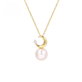 wholesale 9K Rose Gold Korean New Style Hollow Out Lucky Pearl Pendant Necklace Vintage Versatile Wholesale For Girlfriend-0-0