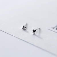 wholesale S925 Sterling Silver Nalan Women's Earrings Retro Thai Silver Skull Head Minimalist and Fashionable Ear Accessories G7271-S925 Silver Earrings 925 Silver