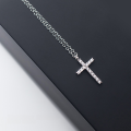 wholesale S925 Sterling Silver Korean-style Fashion Diamond-Studded Cross Pendant Necklace, Sweet and Charming Collarbone Chain D6495-0-1