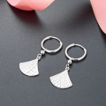 wholesale S925 Silver Japanese Style Carved Earrings for Women, Korean Version Simple and Versatile Studs, Creative Fan-shaped Earrings, Factory Direct Supply-0-0