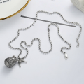 wholesale 925 Sterling Silver New Retro Fish Basket Ins Hip-hop Versatile Pendant Necklace for Women-0-1