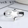 wholesale 925 Sterling Silver Star Good Luck Ring Fashion Cool Niche Design Retro Women's Personality Influencer Index Finger Ring-0-1