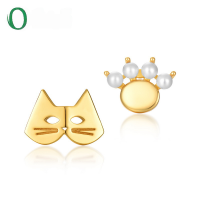 wholesale Pure Silver Japanese Cute Style Fashion Kitten Blue Spinel Cat Head Necklace for Women New Cat Neck Chain Wholesale-Blue spinel 925 silver