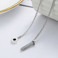 wholesale S925 Sterling Silver Heavy Duty Screw Necklace for Women, Hip-Hop Minimalist Style Choker Chain Accessory-0-1