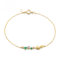 wholesale 9K Gold Japanese Korean Style Small Fresh Forest Series Light Luxury Emerald Leaf Bracelet for Women, Exquisite and Versatile Wholesale Hand Accessories-0-0