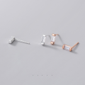 wholesale S925 Sterling Silver Nalan Stud Earrings for Women, Korean Style Small Fresh and Simple Square Diamond Student Small Geometric Earrings G7321-0-3