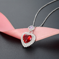 wholesale S925 Silver Zircon Necklace for Women, Luxury Crystal Heart Pendant, Fashionable New Style Accessory, Drop Shipping-0-0